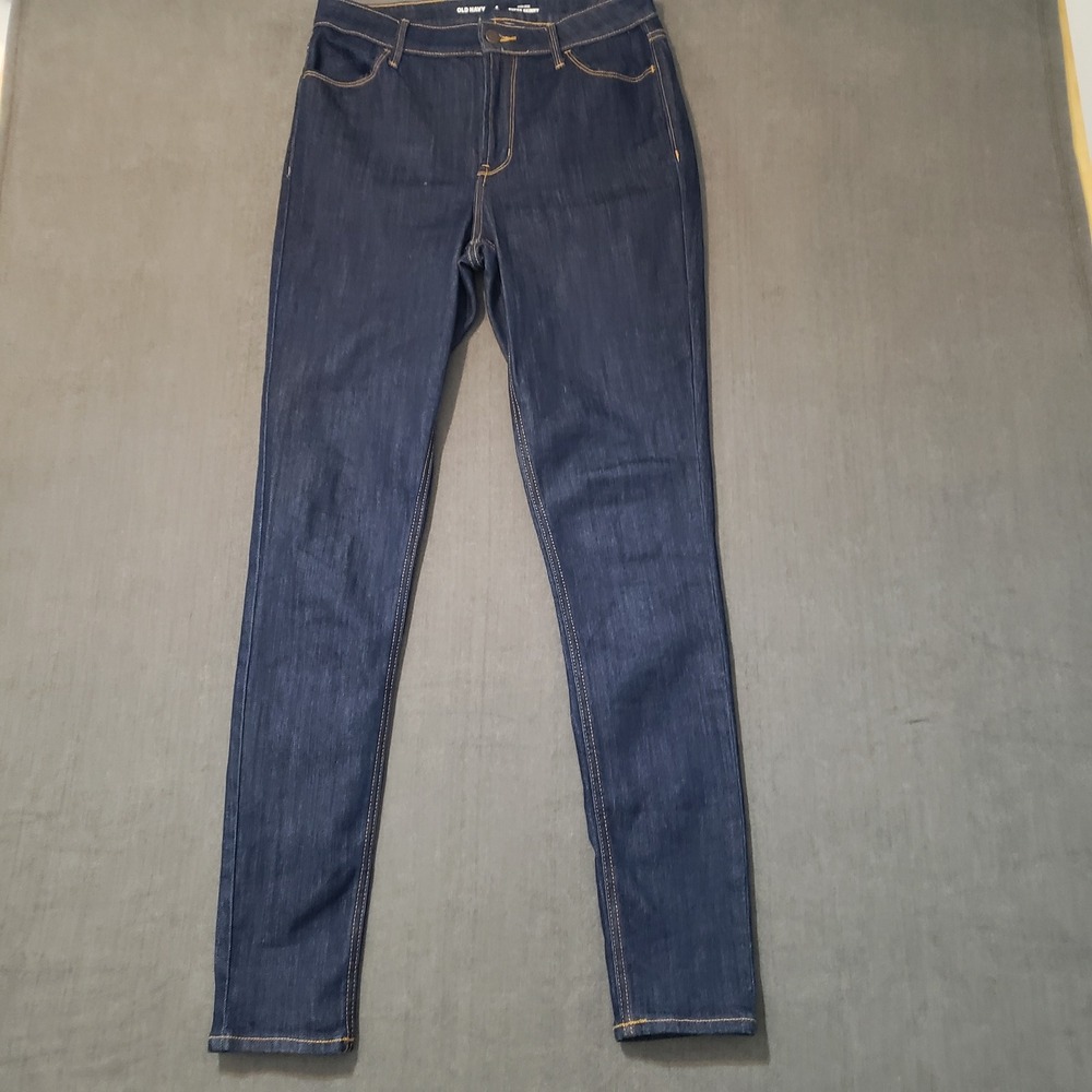 Old Navy Super Skinny Jeans Womens 6 Tall Dark Wash High Rise Denim